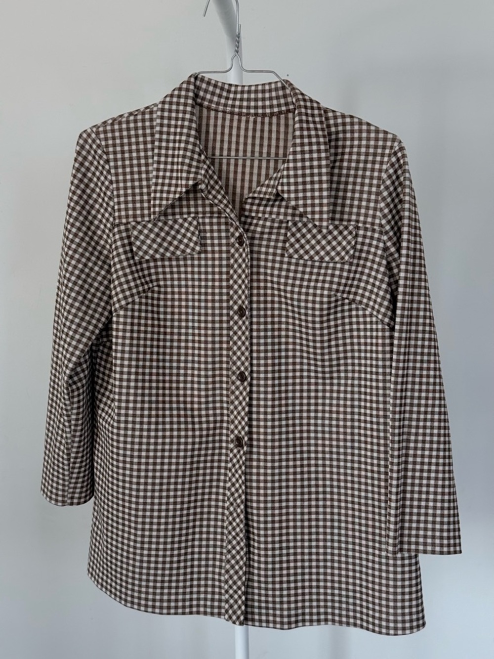 Vintage Gingham Button-Up Shirt